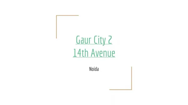 14th Avenue has been recently launched by Gaur Smart Homes.