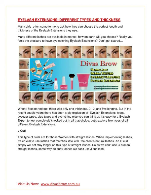 EYELASH EXTENSIONS: DIFFERENT TYPES AND THICKNESS