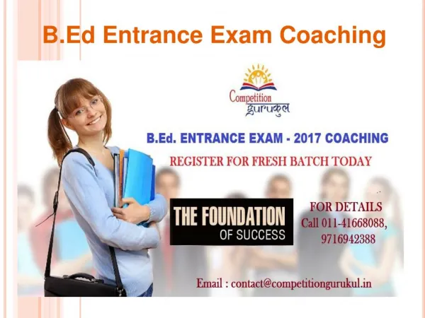 B.Ed Entrance Exam Coaching