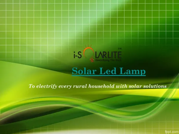 Buy best Solar Led Lamp only at I-solarlite
