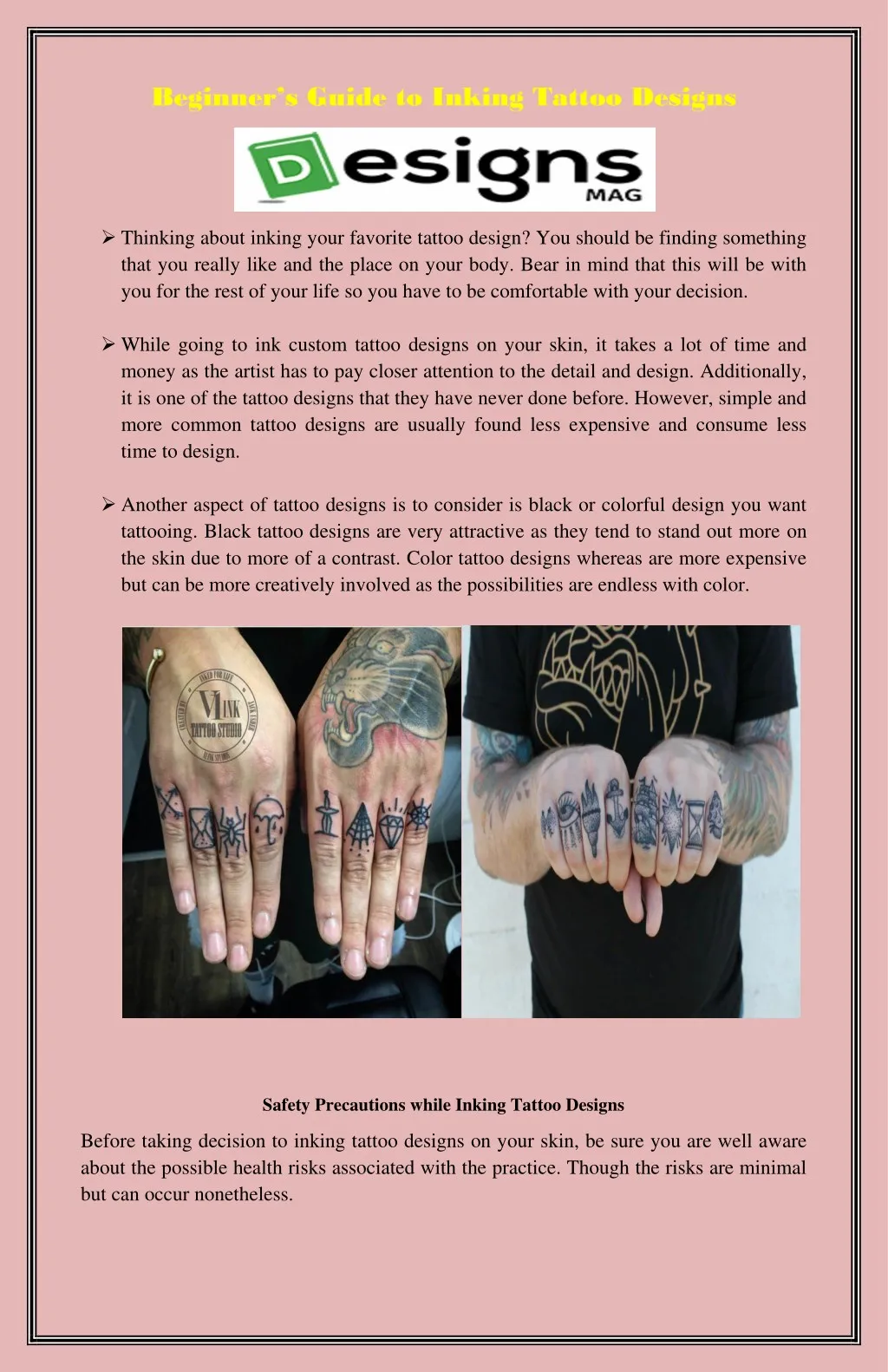 beginner s guide to inking tattoo designs