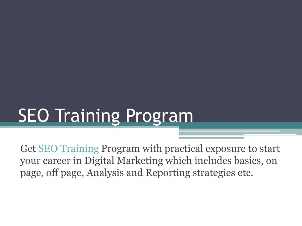 seo training program