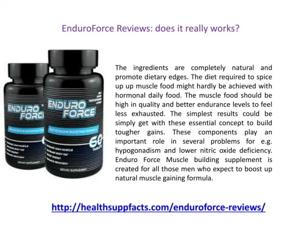 EnduroForce Reviews: does it really works?