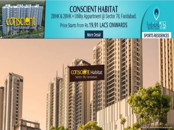 Conscient HABITAT 78 - 9911-22-6000 Flats in Faridabad Haryana Government Affordable Flats
