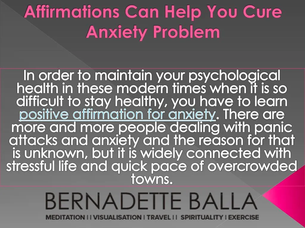 affirmations can help you cure anxiety problem