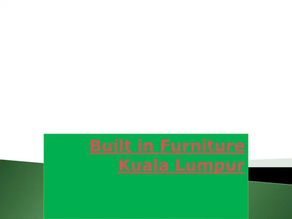 Built in Furniture Kuala Lumpur