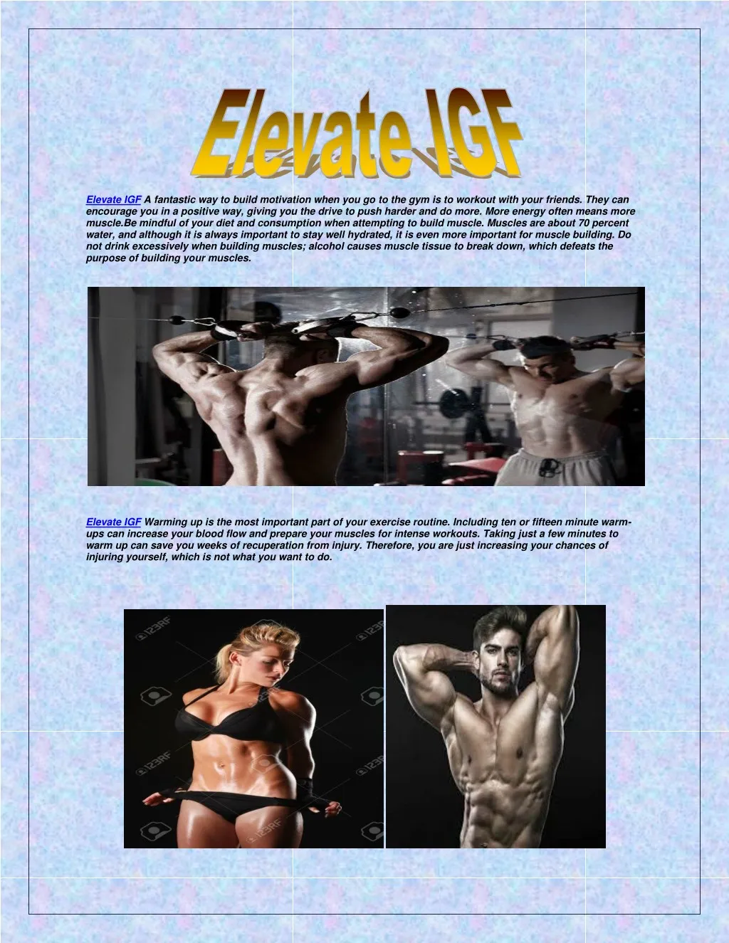 elevate igf a fantastic way to build motivation