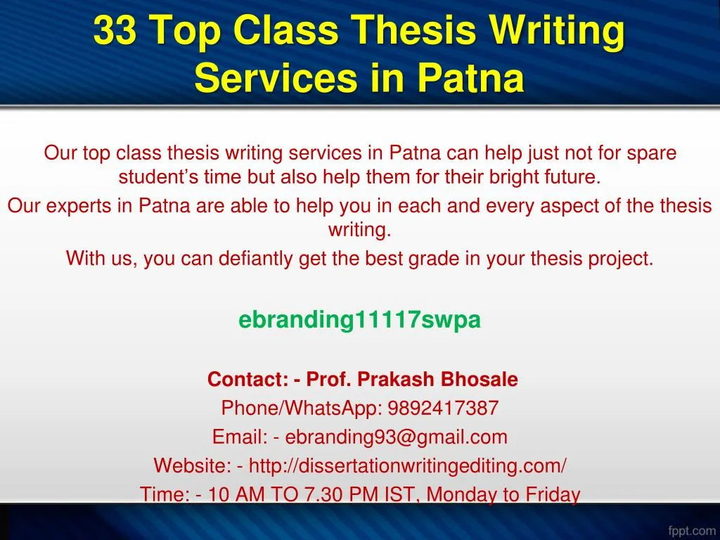 33 top class thesis writing services in patna