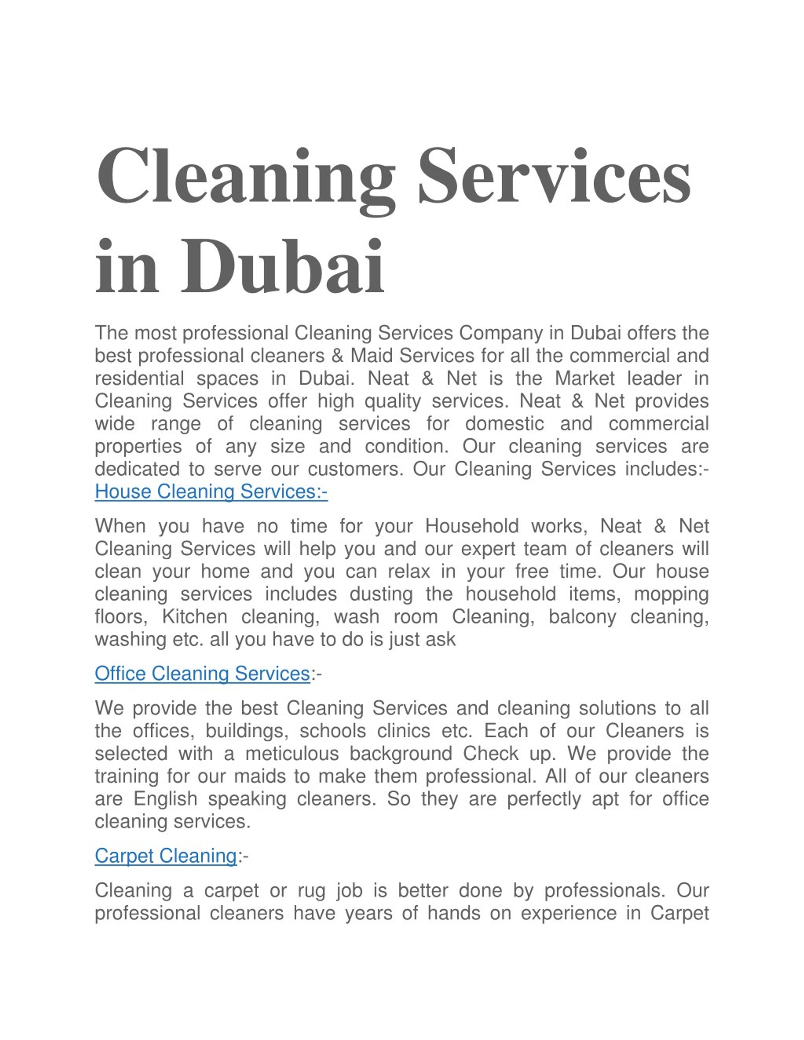 PPT - Cleaning Services in Dubai PowerPoint Presentation, free download ...