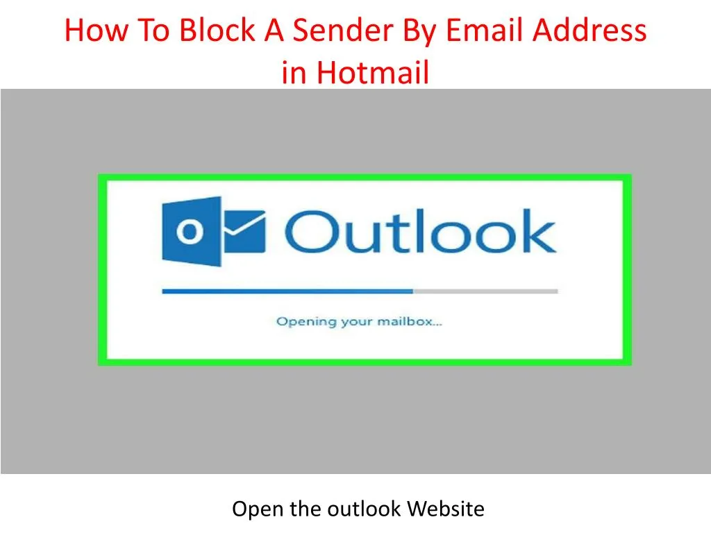 how to block a sender by email address in hotmail