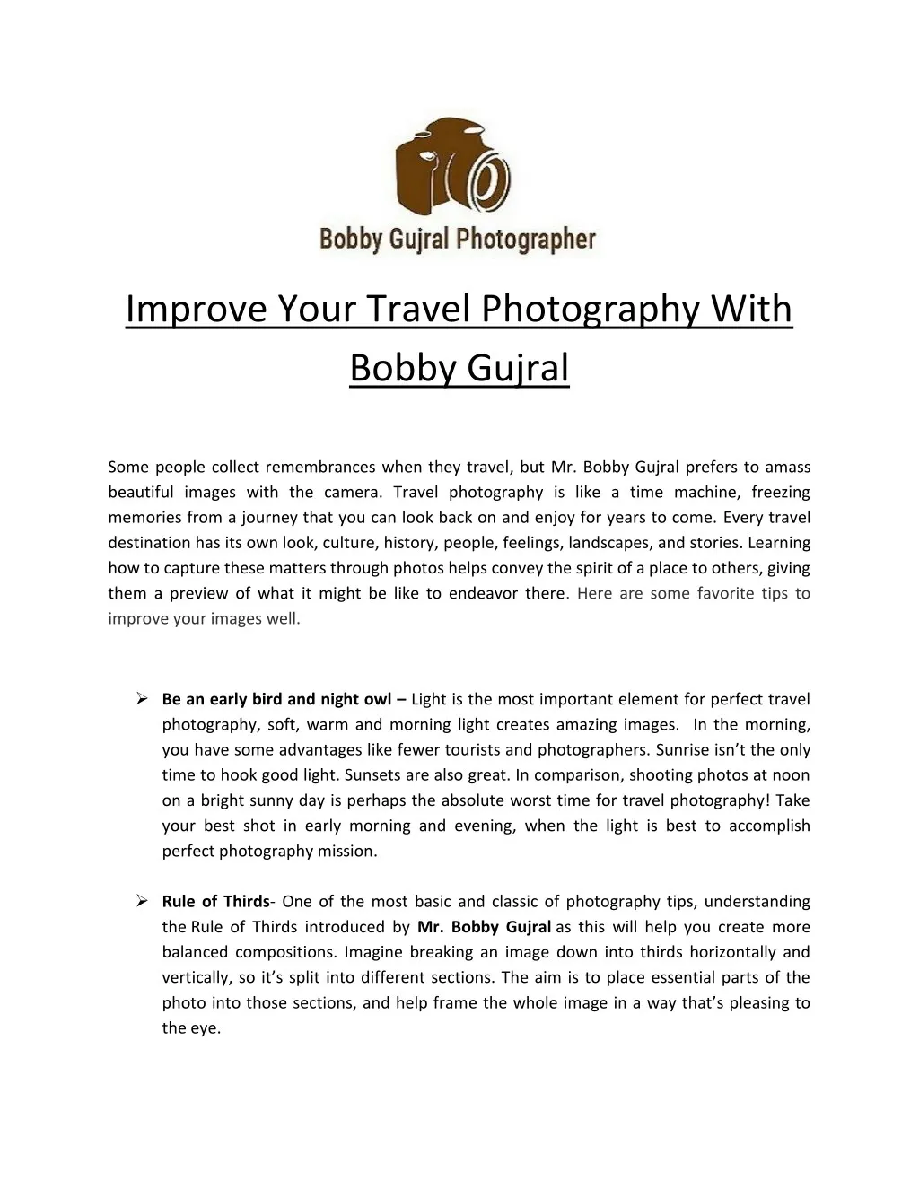 improve your travel photography with bobby gujral