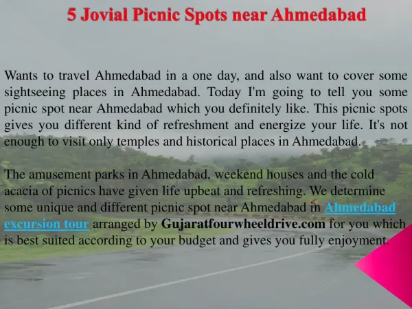 5 Jovial Picnic Spot Near Ahmedabad