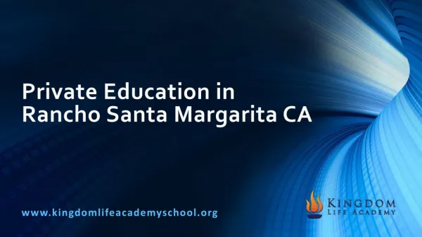 Private Education in Rancho Santa Margarita CA