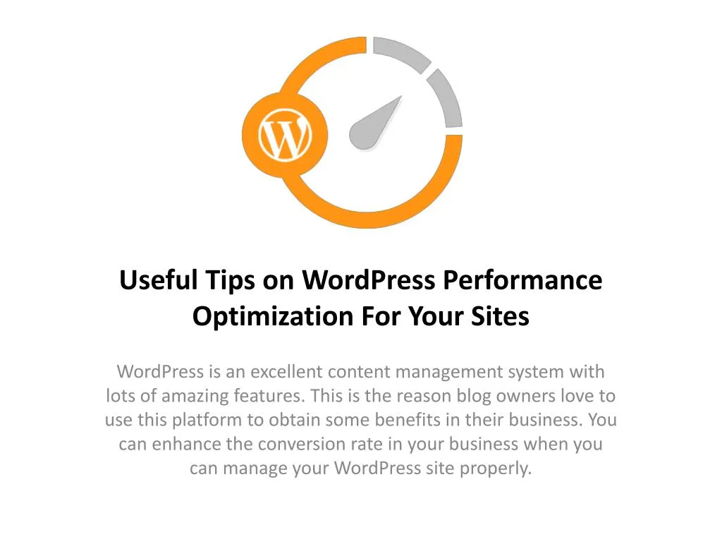 useful tips on wordpress performance optimization for your sites