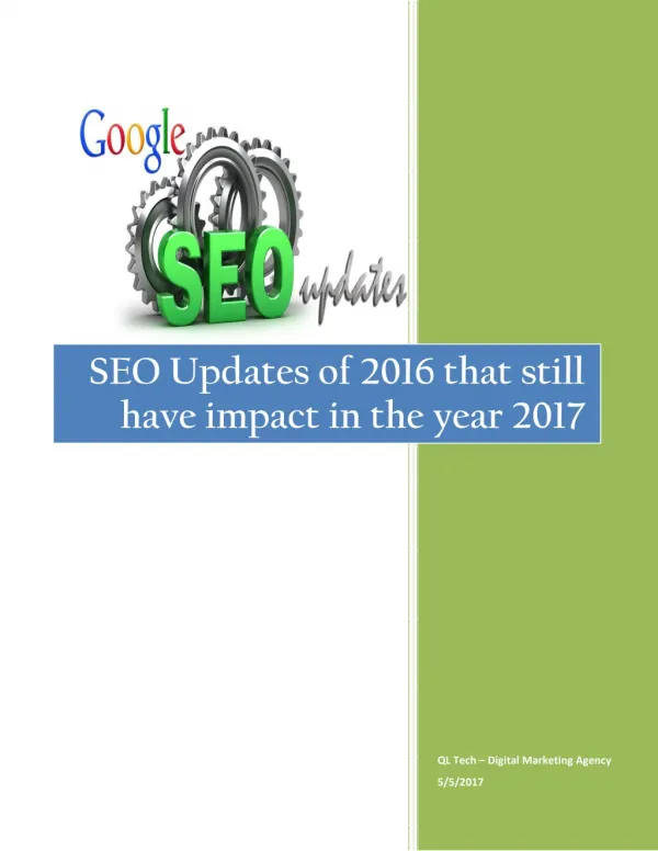 SEO updates that has shaken 2016 and 2017