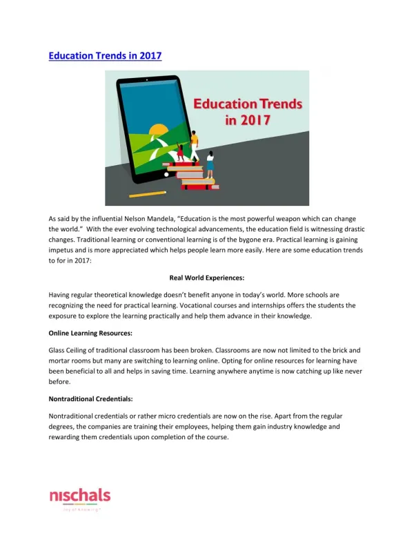 Education Trends in 2017
