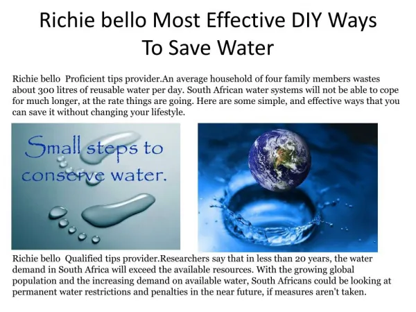 Uploading Richie bello Most Effective DIY Ways To Save Water