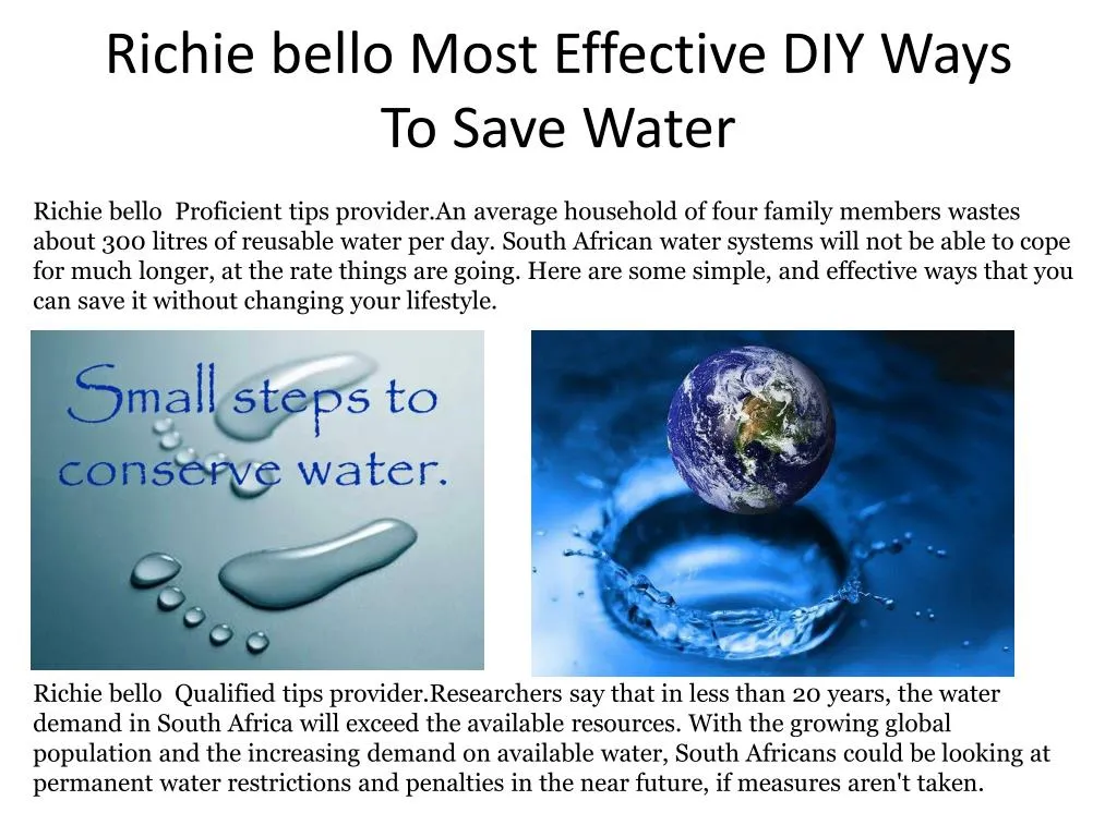 richie bello most effective diy ways to save water