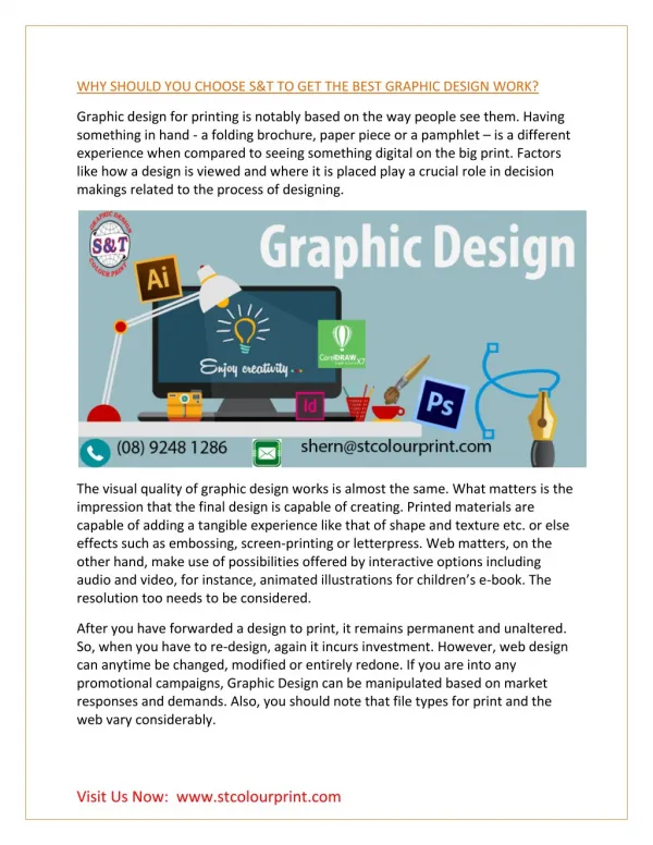 WHY SHOULD YOU CHOOSE S&T TO GET THE BEST GRAPHIC DESIGN WORK?
