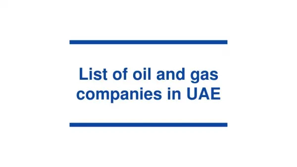 List of oil and gas companies in UAE