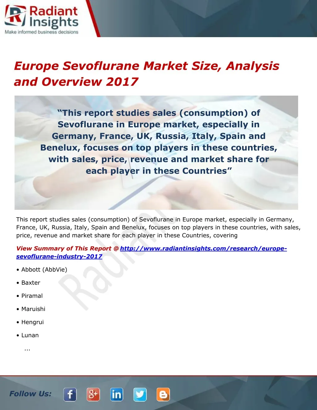 europe sevoflurane market size analysis