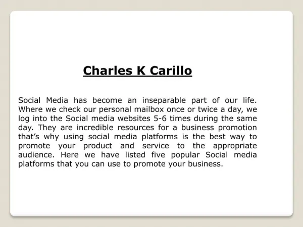 Charles K Carillo