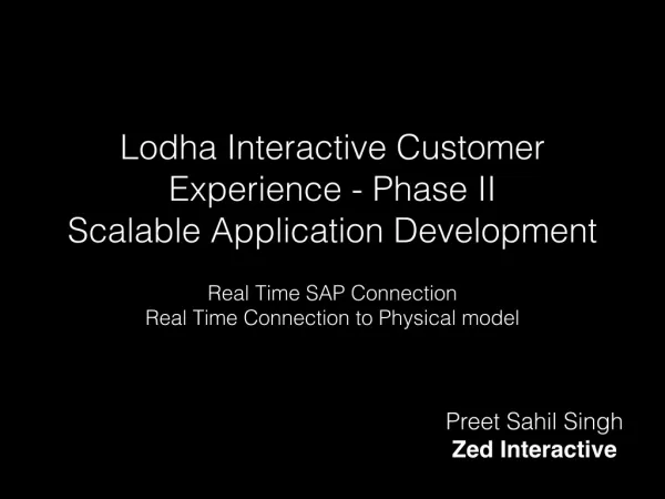Lodha Real Estate Interactive Experience Application Development