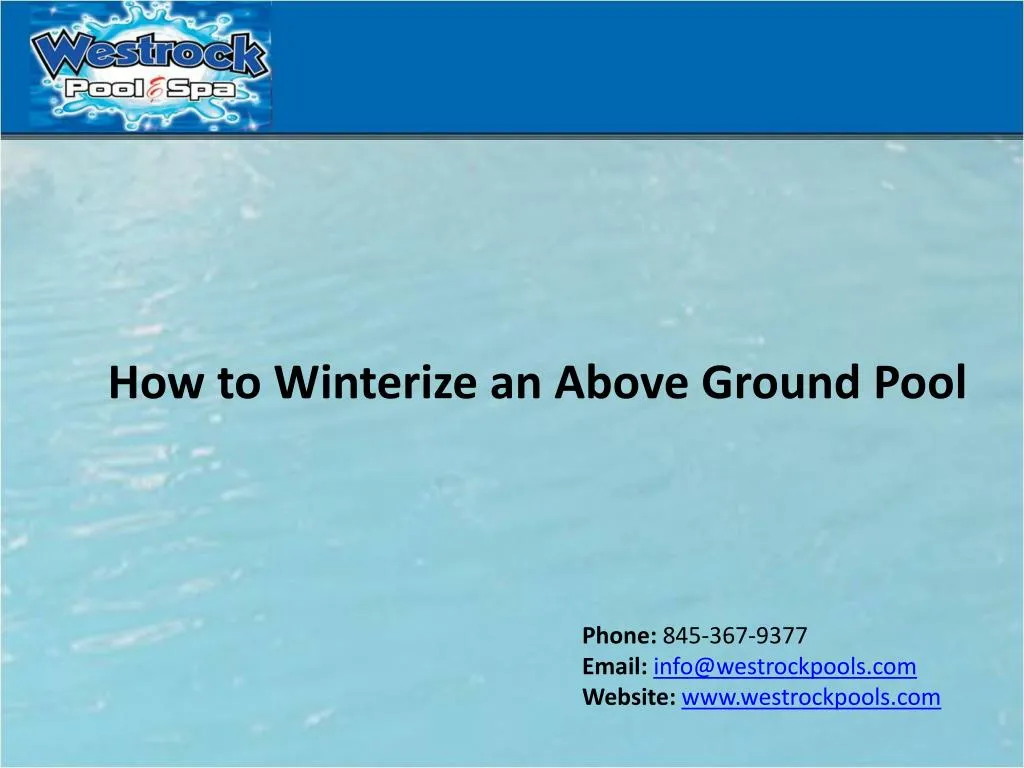 how to winterize an above ground pool