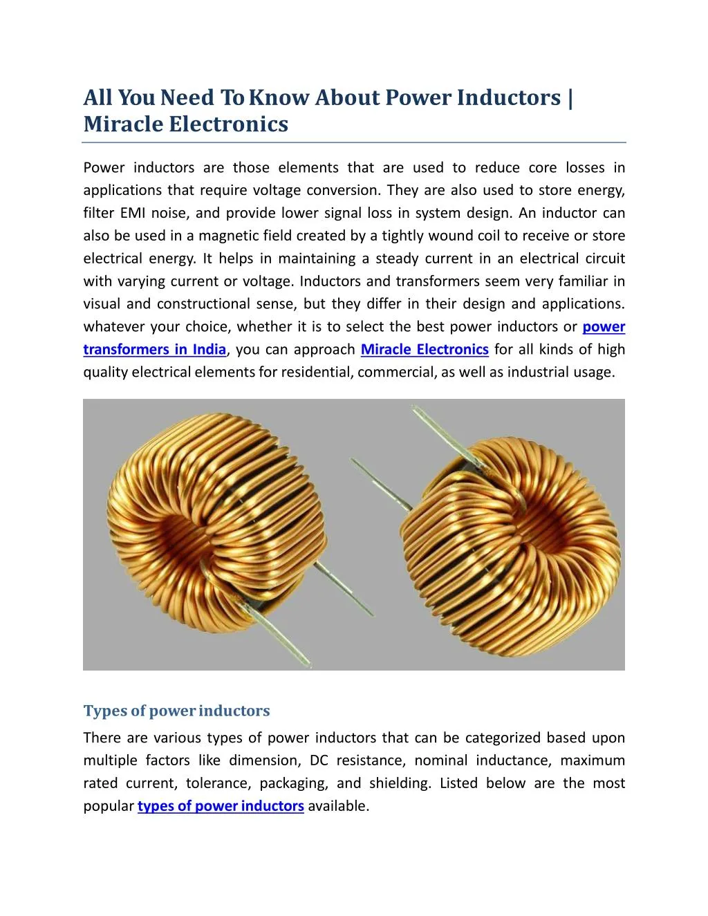 all you need to know about power inductors