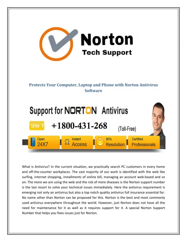 Protects Your Computer, Laptop and Phone with Norton Antivirus Software