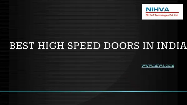 Best High Speed Doors in India