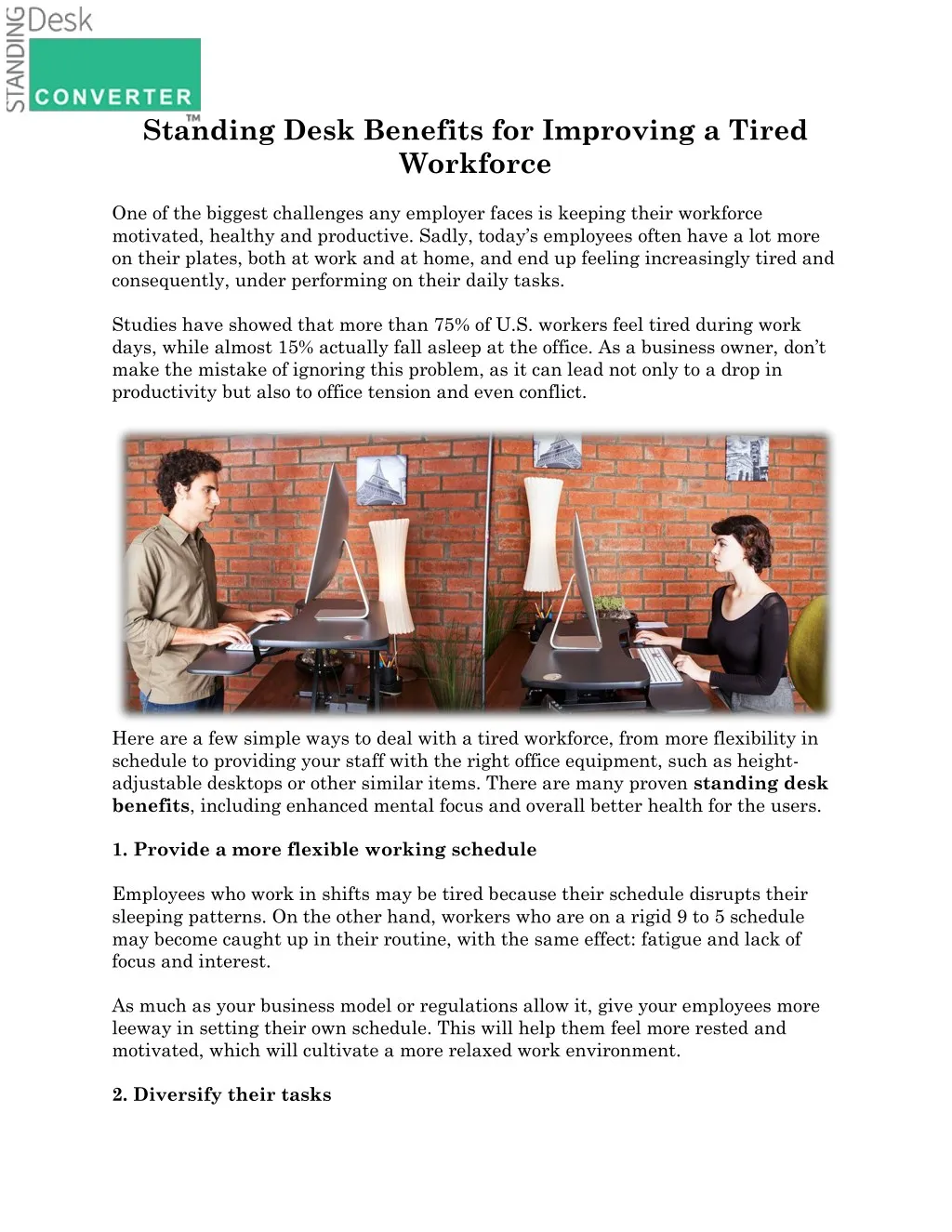 standing desk benefits for improving a tired