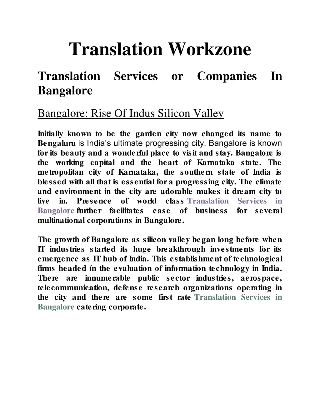 translation workzone