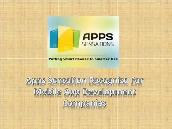Apps sensation.com recognize for mobile app development companies