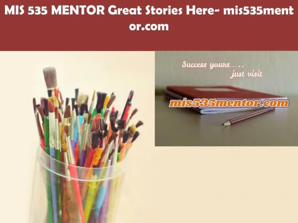 MIS 535 MENTOR Great Stories Here/mis535mentor.com