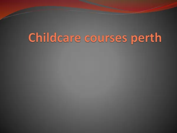 childcare courses perth
