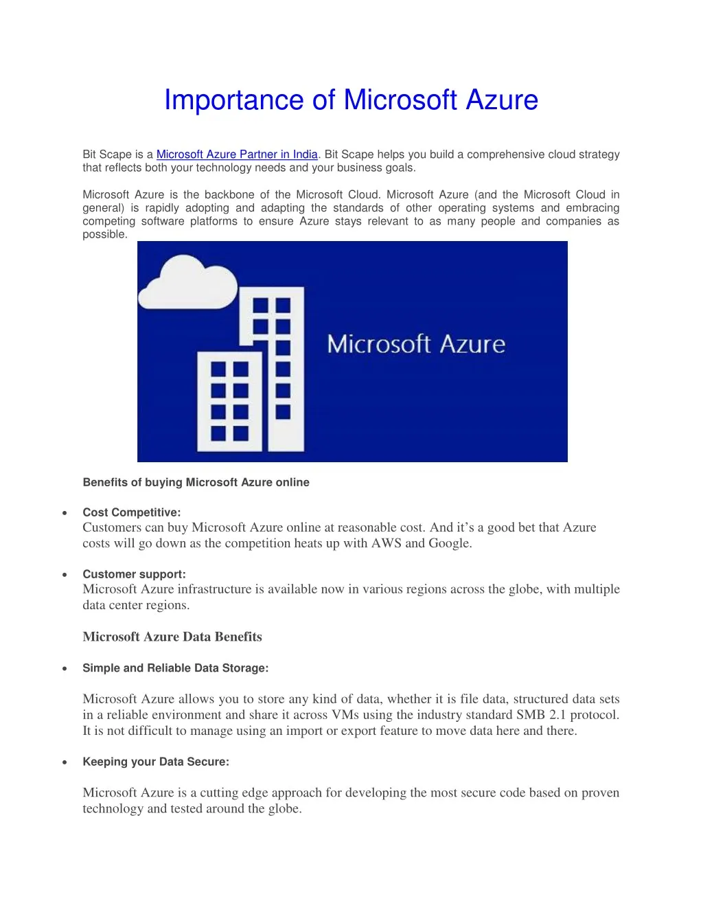 importance of microsoft azure