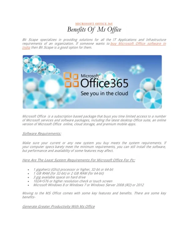Benefits Of MS Office