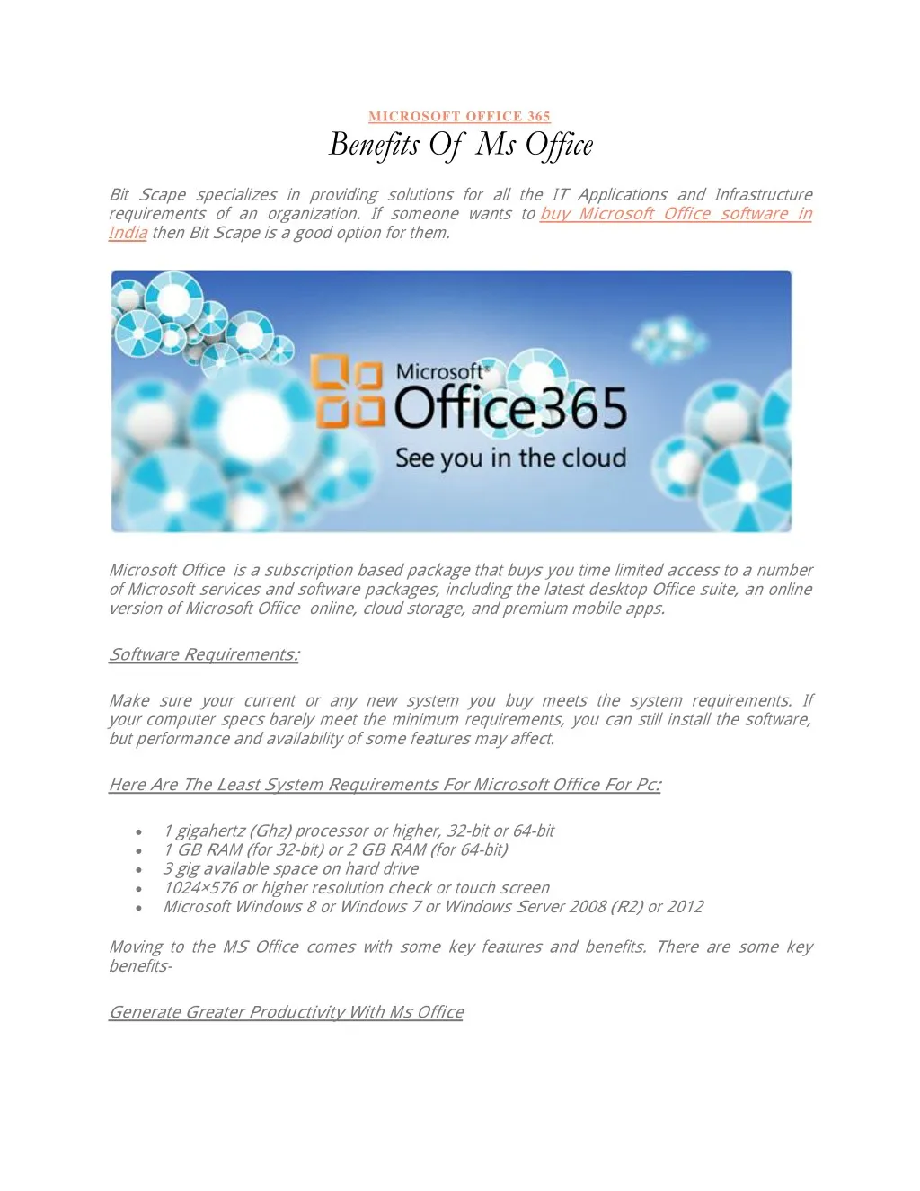 microsoft office 365 benefits of ms office