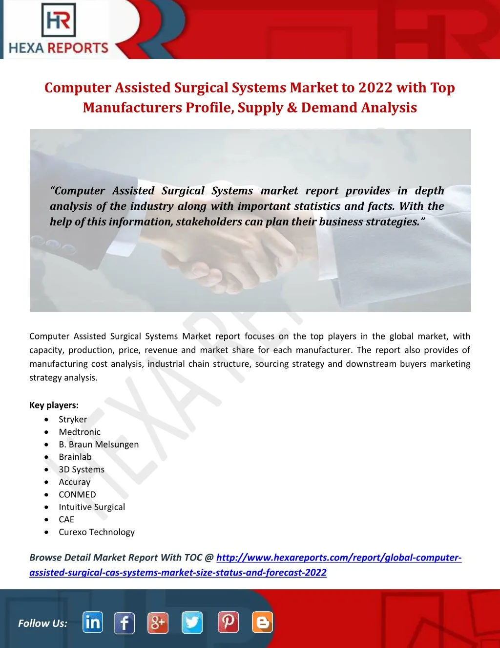 computer assisted surgical systems market to 2022