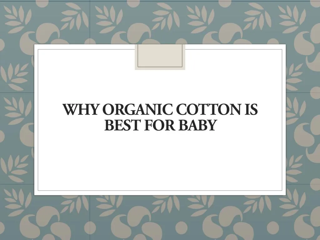 why organic cotton is best for baby