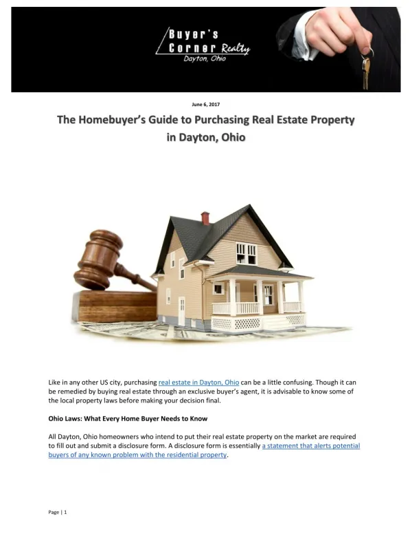 The Homebuyer’s Guide to Purchasing Real Estate Property in Dayton, Ohio
