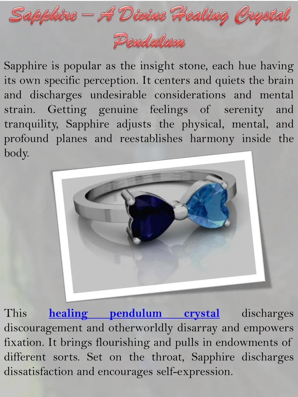 sapphire is popular as the insight stone each
