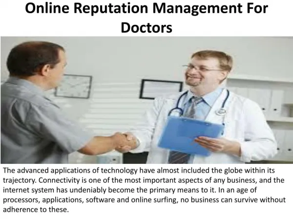 Online Reputation Management For Doctors