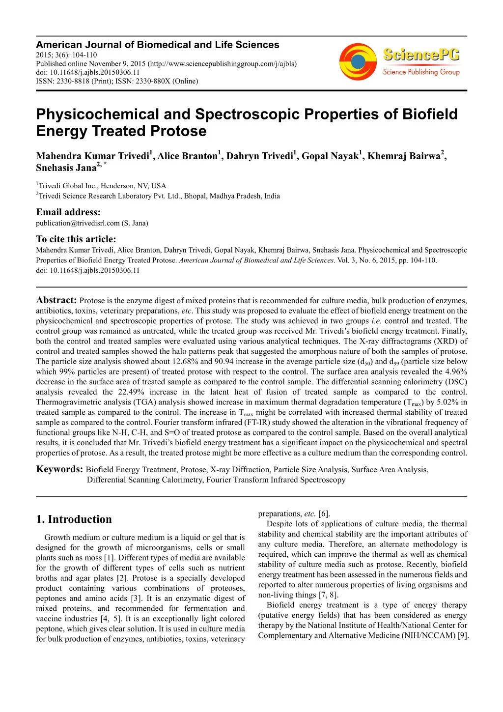 american journal of biomedical and life sciences