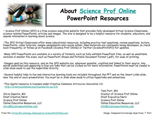About Science Prof Online PowerPoint Resources