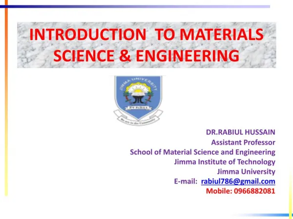 introduction to Material Science and engineering