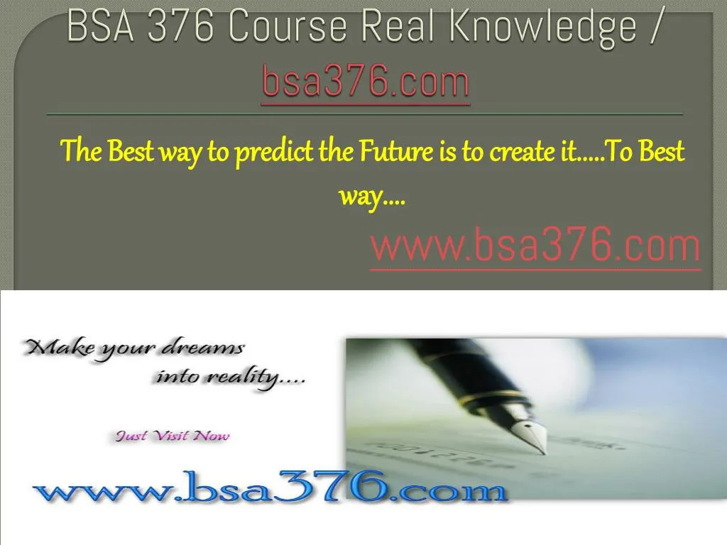 bsa 376 course real knowledge bsa376 com