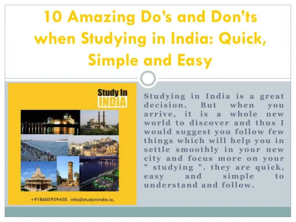 10 Amazing Do’s and Don’ts when Studying in India
