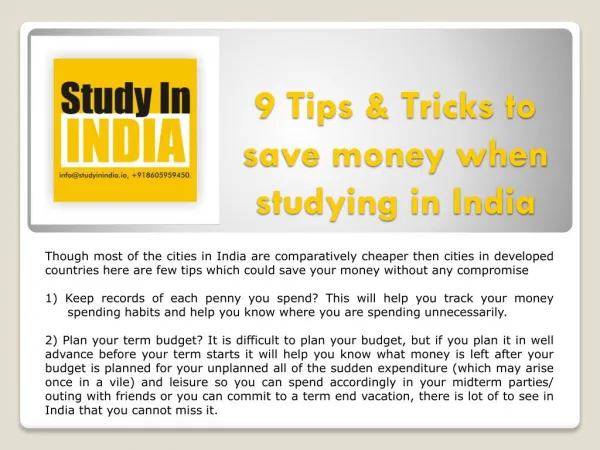 9 Tips & Tricks to save money when studying in India